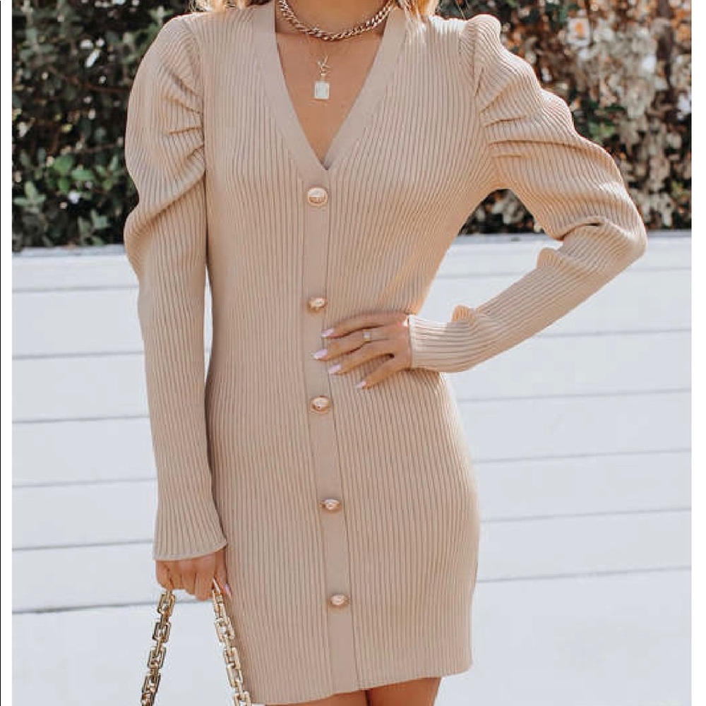 Vici Buttercup Ribbed Knit dress